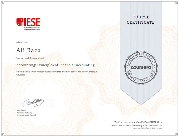 Coursera Certificate